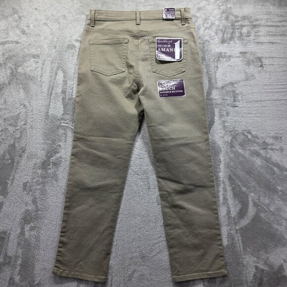 Gloria Vanderbilt Jeans Womens 8P Khaki Amanda Classic Rise Tapered Leg Stretch - Picture 1 of 12